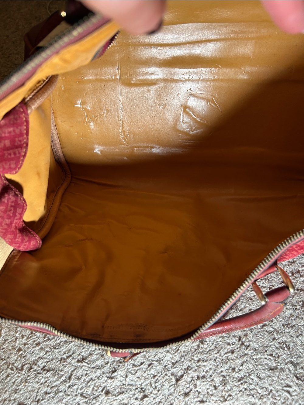 Bally Red Monogram Travel Duffel with Leather Trim - Picture 2 of 11